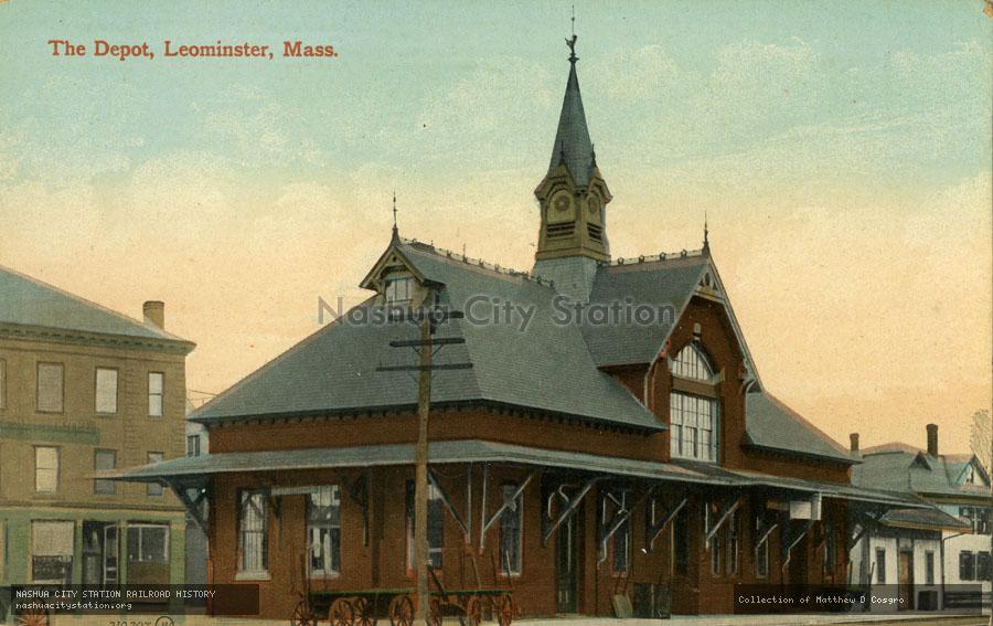 Postcard: The Depot, Leominster, Massachusetts